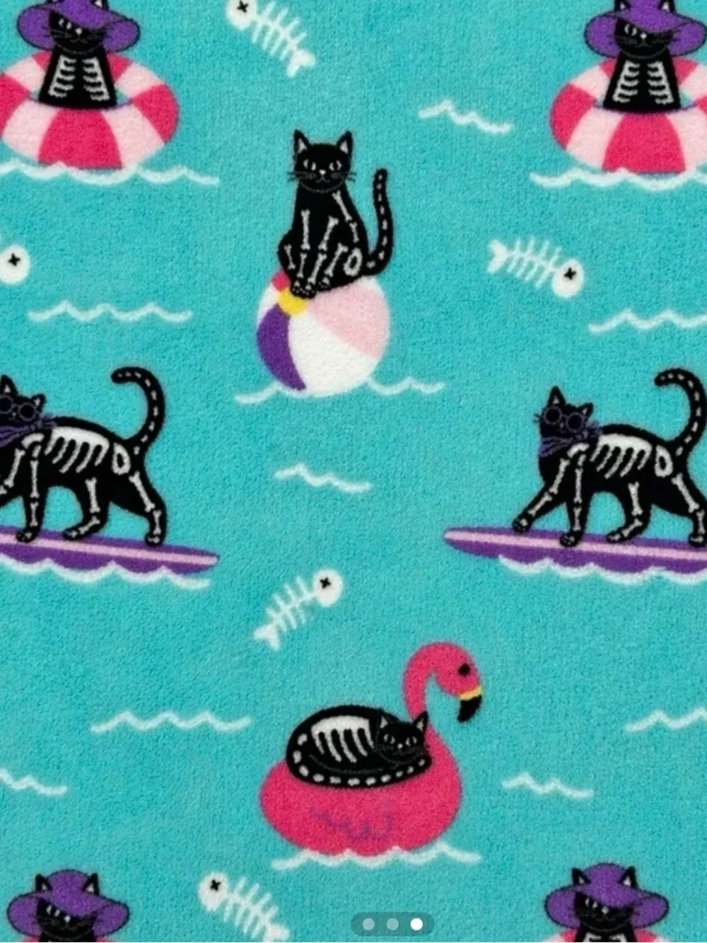 Skeleton Cat Velvet Throw Blanket